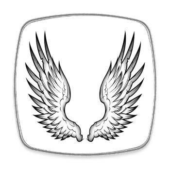 angel wings - Viereckiger Kühlschrankmagnet - Weiß - Vorne