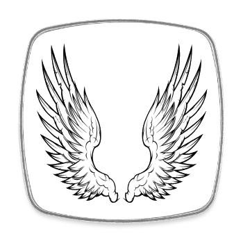 angel wings - Viereckiger Kühlschrankmagnet - Weiß - Vorne