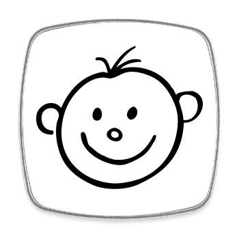 Baby 03 - Square fridge magnet - white - Front