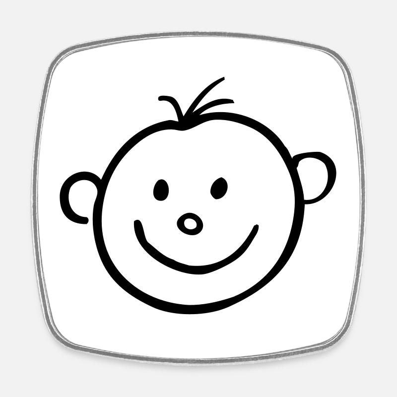 Baby 03 - Square fridge magnet - white