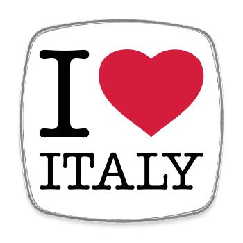 I LOVE ITALY Italien - Square fridge magnet - white - Front