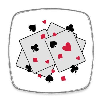 Stilisierte Spielkarten im Minimalstil - Viereckiger Kühlschrankmagnet - Weiß - Vorne