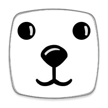 teddy face gesich smile teddybär - Viereckiger Kühlschrankmagnet - Weiß - Vorne