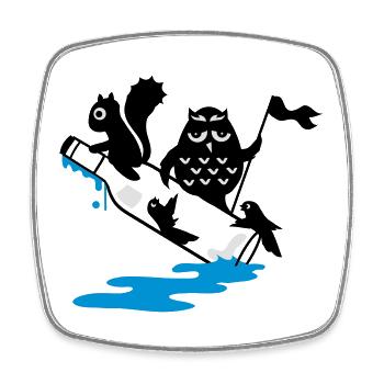 The Bottle Arc - Square fridge magnet - white - Front