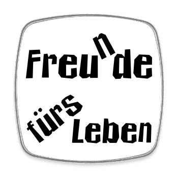 Freu(n)de fürs Leben - Viereckiger Kühlschrankmagnet - Weiß - Vorne