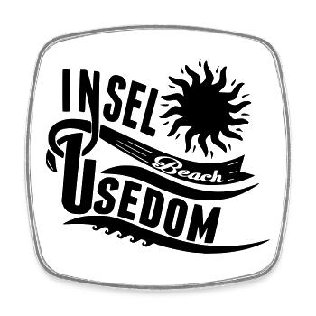 Beach Usedom T-Shirt – Ostsee Streetwear Design - Viereckiger Kühlschrankmagnet - Weiß - Vorne