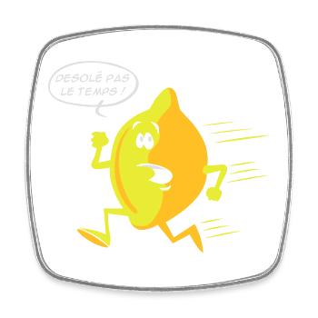 Citron pressé - Magnet carré - blanc - Devant