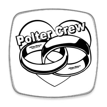 Junggesellenabschied , JGA , Polter Crew (25) - Viereckiger Kühlschrankmagnet - Weiß - Vorne