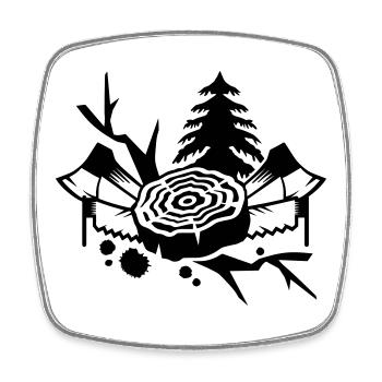 Tools for lumberjacks - Square fridge magnet - white - Front