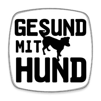 Gesund mit Hund, Hunde, Tier, Medizin, Geschenk - Viereckiger Kühlschrankmagnet - Weiß - Vorne