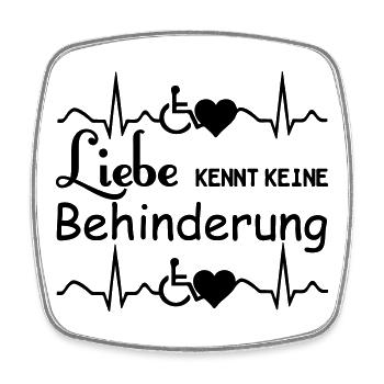 Liebe kennt keine Behinderung Geschenk - Viereckiger Kühlschrankmagnet - Weiß - Vorne