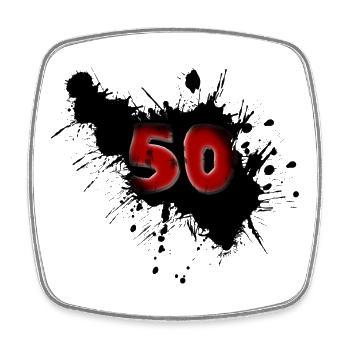 50. Geburtstag - Viereckiger Kühlschrankmagnet - Weiß - Vorne