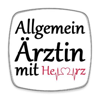 Allgemeinärztin mit Herz Geschenk - Viereckiger Kühlschrankmagnet - Weiß - Vorne