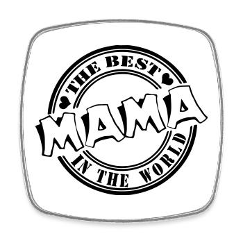 Mutter,Muttertag , Mama The best in the world(25) - Viereckiger Kühlschrankmagnet - Weiß - Vorne