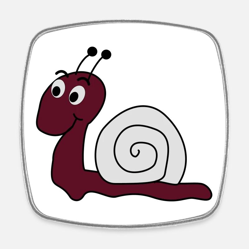 escargot - Magnet carré - blanc