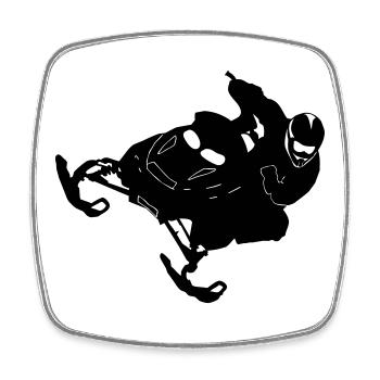 Snowmobil, Snowboarder, Snowboarden, - Viereckiger Kühlschrankmagnet - Weiß - Vorne