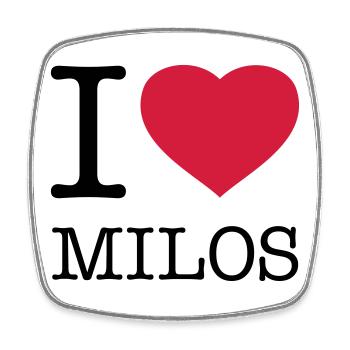 I LOVE MILOS - Square fridge magnet - white - Front