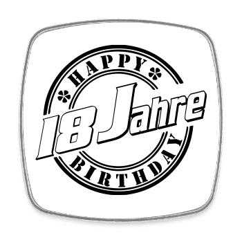 18. Geburtstag ,Volljährig , , Happy Birthday (25) - Viereckiger Kühlschrankmagnet - Weiß - Vorne