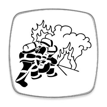 Freiwillige Feuerwehr , Shirt , Notfall, Hilfe(25) - Viereckiger Kühlschrankmagnet - Weiß - Vorne