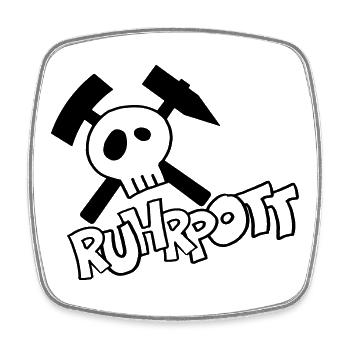 Ruhrpott Pirat - schwarz - Viereckiger Kühlschrankmagnet - Weiß - Vorne