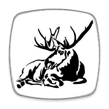 Moose - Square fridge magnet - white - Front