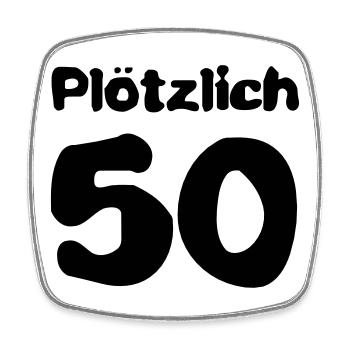 Plötzlich 50 Jahre - Viereckiger Kühlschrankmagnet - Weiß - Vorne