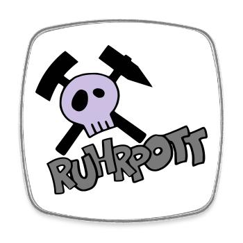 Ruhrpott Pirat - individualisierbar - Viereckiger Kühlschrankmagnet - Weiß - Vorne