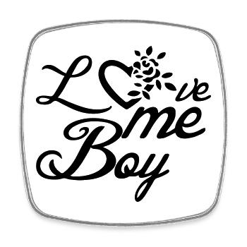 Love me, Boy Liebe Valentinstag Sprüche Geschenk - Viereckiger Kühlschrankmagnet - Weiß - Vorne