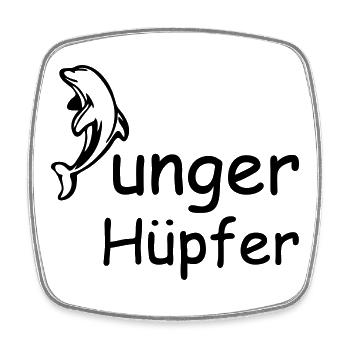 Junger Hüpfer Geschenk - Viereckiger Kühlschrankmagnet - Weiß - Vorne