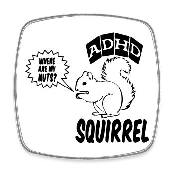 ADHD Squirrel ADHS Spruch Geschenk - Viereckiger Kühlschrankmagnet - Weiß - Vorne