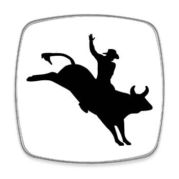 Rodeo Bull Rider - Square fridge magnet - white - Front