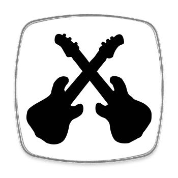 guitars - Square fridge magnet - white - Front