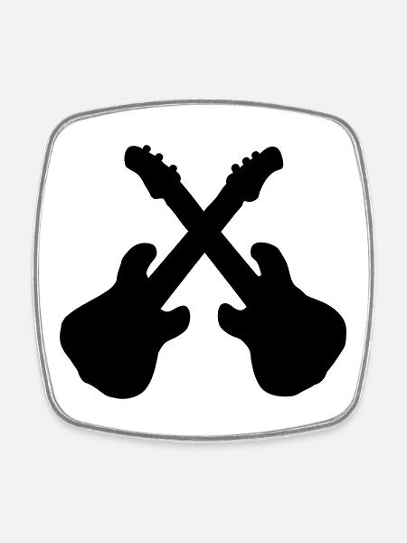 guitares - Magnet carré - blanc