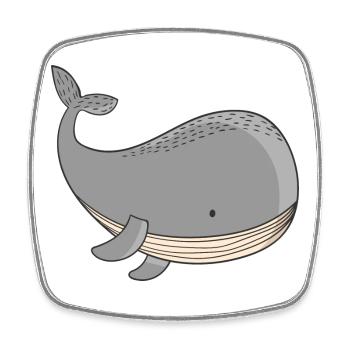 whale - Square fridge magnet - white - Front