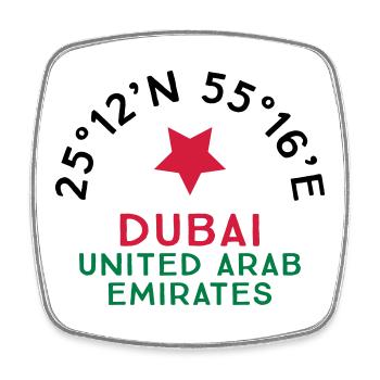 Dubai - Viereckiger Kühlschrankmagnet - Weiß - Vorne