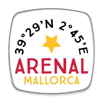 Arenal Mallorca - Magnet carré - blanc - Devant