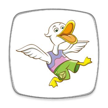Lustiges Enten Shirt Motiv Comic Stil - Viereckiger Kühlschrankmagnet - Weiß - Vorne