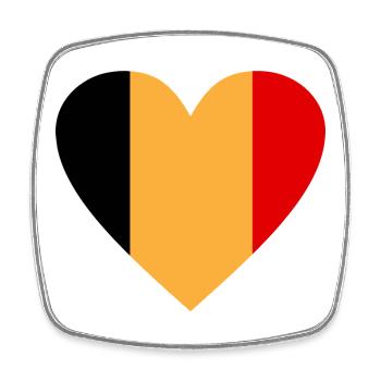 Belgien - Viereckiger Kühlschrankmagnet - Weiß - Vorne