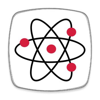 Atom - Viereckiger Kühlschrankmagnet - Weiß - Vorne