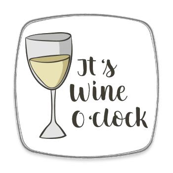 Wein - Viereckiger Kühlschrankmagnet - Weiß - Vorne
