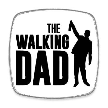 the walking dad, Vatertag - Viereckiger Kühlschrankmagnet - Weiß - Vorne