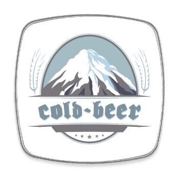 Cold Beer, Après-Ski - Viereckiger Kühlschrankmagnet - Weiß - Vorne