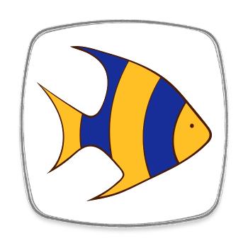 poisson - Magnet carré - blanc - Devant