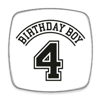 birthday_boy_4_years - Viereckiger Kühlschrankmagnet - Weiß - Vorne