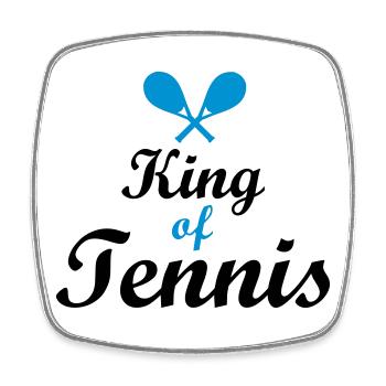 tennis - Magnet carré - blanc - Devant