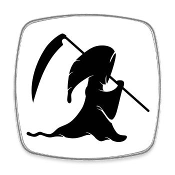 Grim Reaper - Square fridge magnet - white - Front