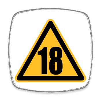 Achtung 18 - Viereckiger Kühlschrankmagnet - Weiß - Vorne