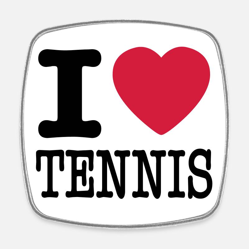 i love tennis - Square fridge magnet - white