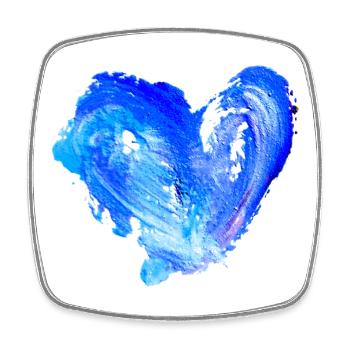 Blue Water Heart - Square fridge magnet - white - Front