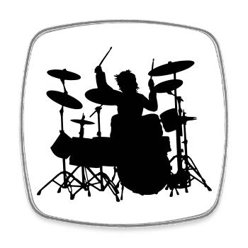 Puissance Drumming - Magnet carré - blanc - Devant